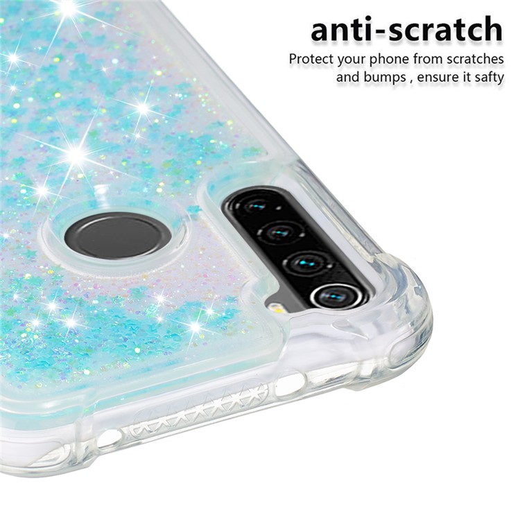 Dynamic Glitter Powder TPU Shockproof Case for Xiaomi Redmi Note 8 - Baby Blue-4