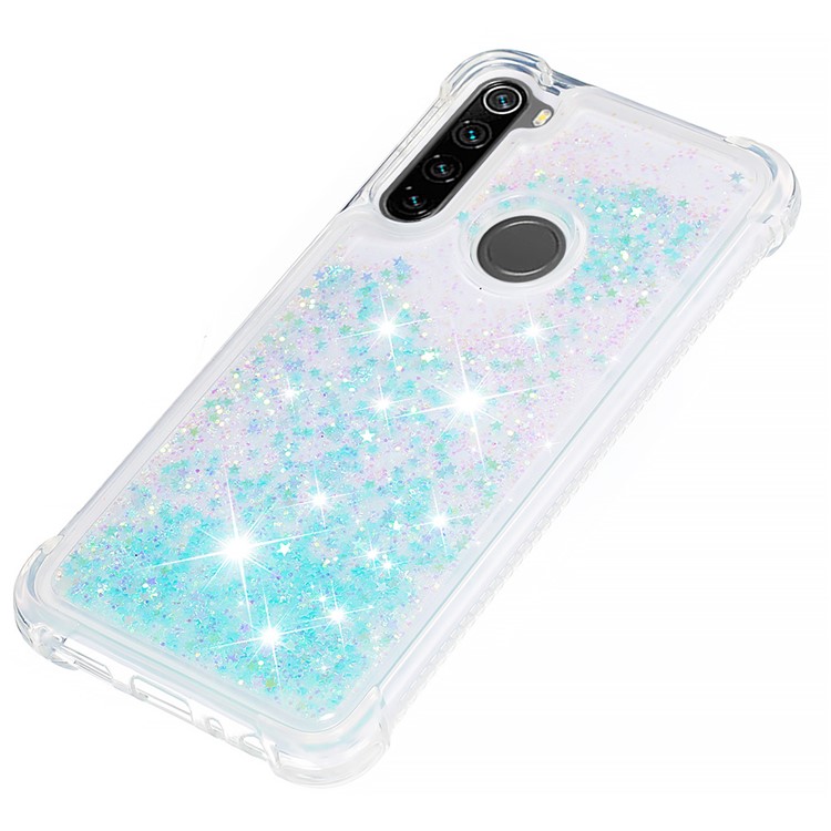 Dynamic Glitter Powder TPU Shockproof Case for Xiaomi Redmi Note 8 - Baby Blue-5