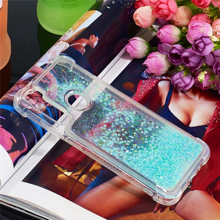 Dynamic Glitter Powder TPU Shockproof Case for Xiaomi Redmi Note 8 - Baby Blue-7