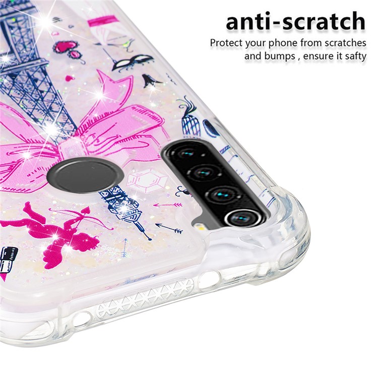 Patterned Quicksand Shockproof TPU Back Case for Xiaomi Redmi Note 8 - Tower-5