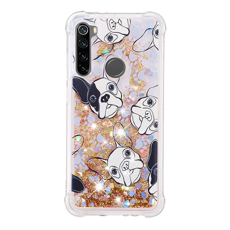 Patterned Quicksand Shockproof TPU Back Case for Xiaomi Redmi Note 8 - Dog-2