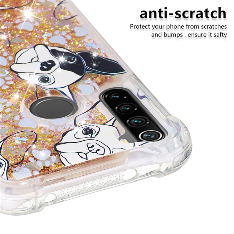 Patterned Quicksand Shockproof TPU Back Case for Xiaomi Redmi Note 8 - Dog-5
