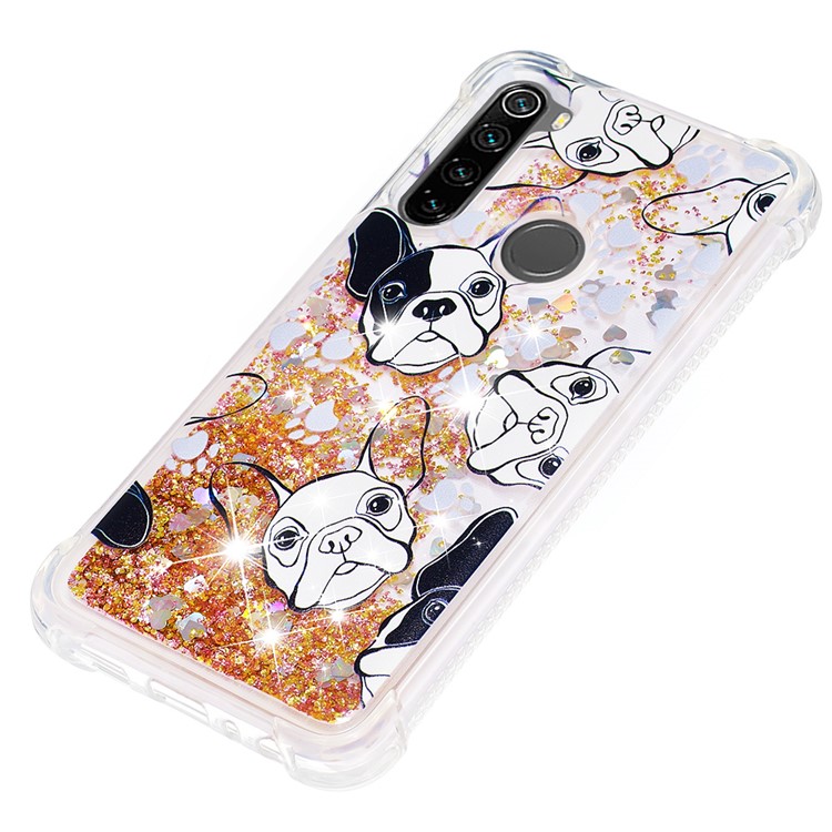 Patterned Quicksand Shockproof TPU Back Case for Xiaomi Redmi Note 8 - Dog-6