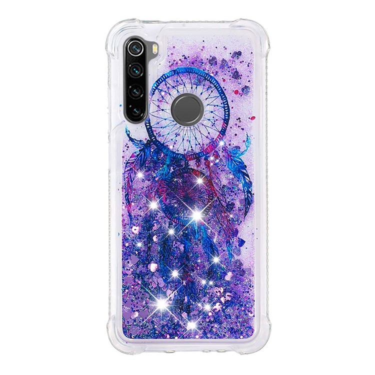 Patterned Quicksand Shockproof TPU Back Case for Xiaomi Redmi Note 8 - Blue Dream Catcher-2