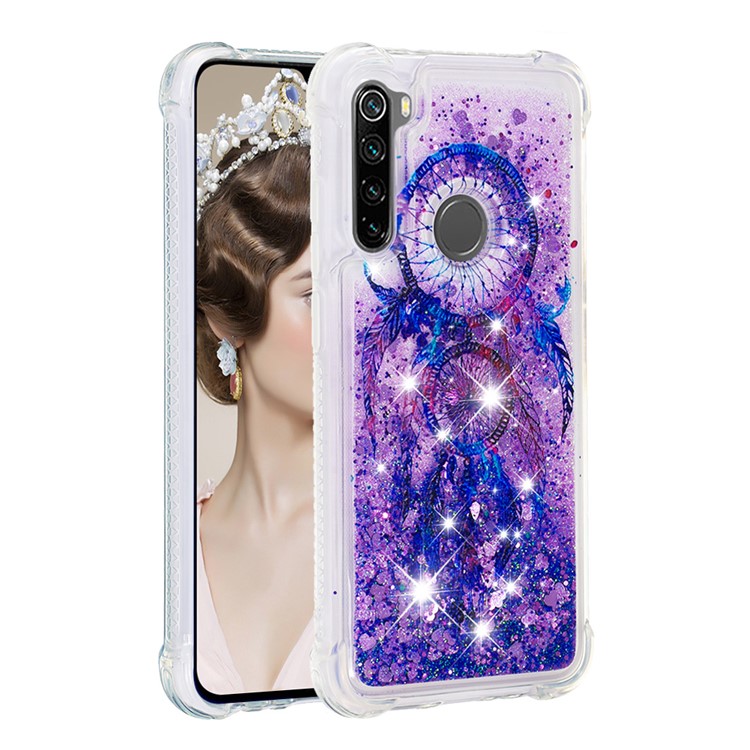 Patterned Quicksand Shockproof TPU Back Case for Xiaomi Redmi Note 8 - Blue Dream Catcher-3