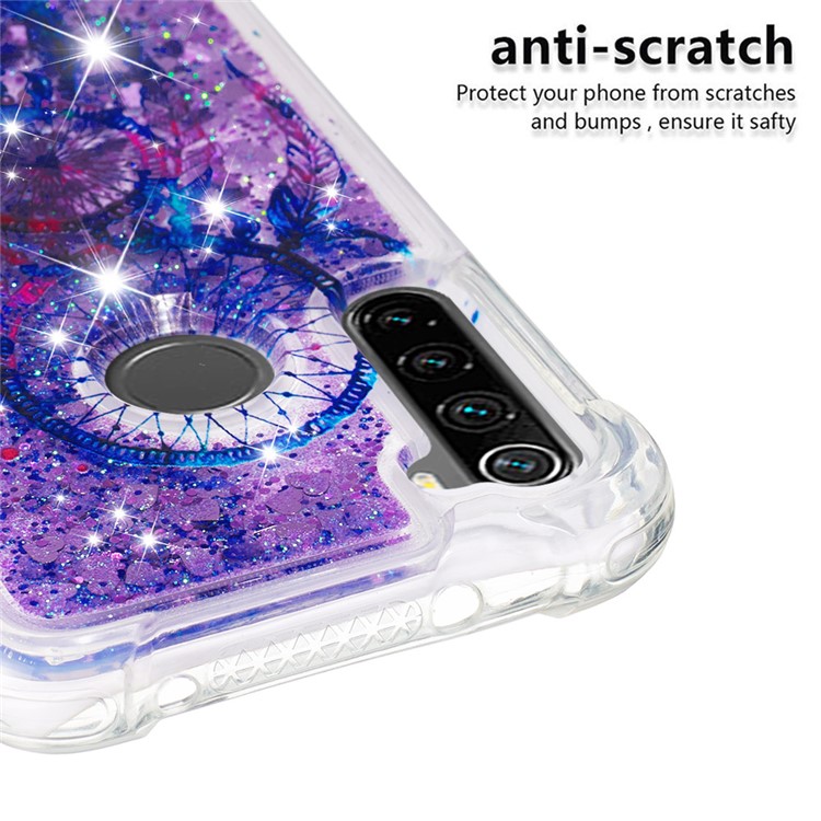 Patterned Quicksand Shockproof TPU Back Case for Xiaomi Redmi Note 8 - Blue Dream Catcher-5
