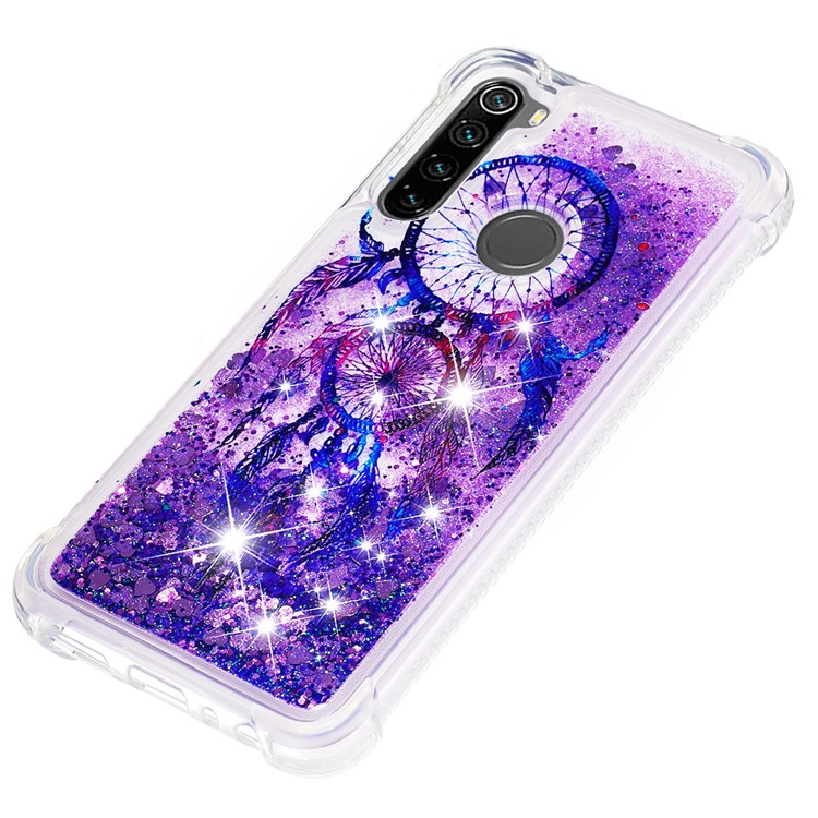 Patterned Quicksand Shockproof TPU Back Case for Xiaomi Redmi Note 8 - Blue Dream Catcher-6
