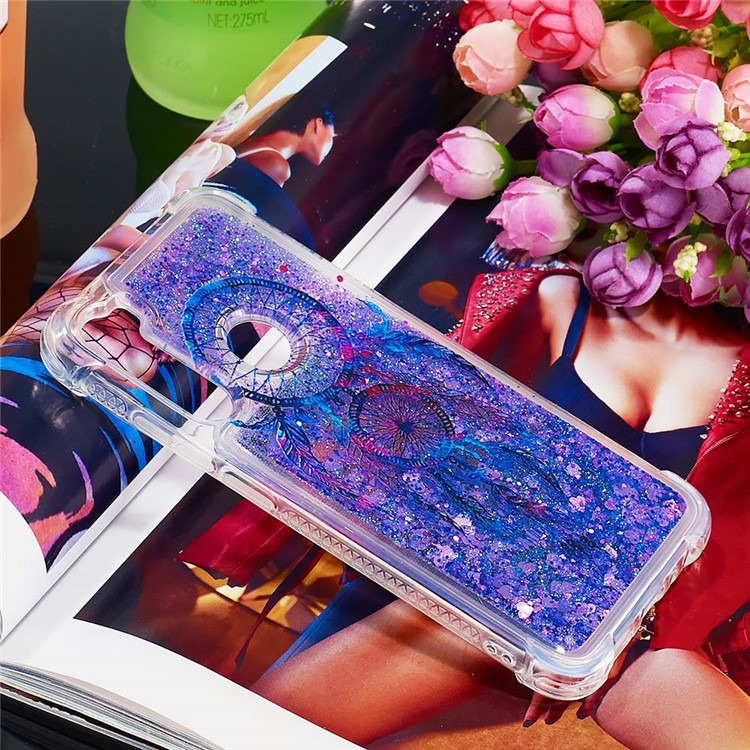 Patterned Quicksand Shockproof TPU Back Case for Xiaomi Redmi Note 8 - Blue Dream Catcher-7