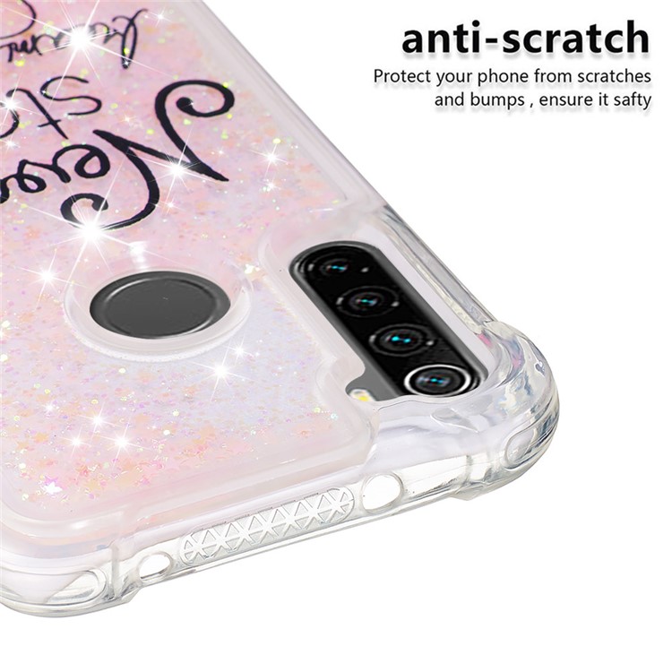 Patterned Quicksand Shockproof TPU Back Case for Xiaomi Redmi Note 8 - Never Stop-5