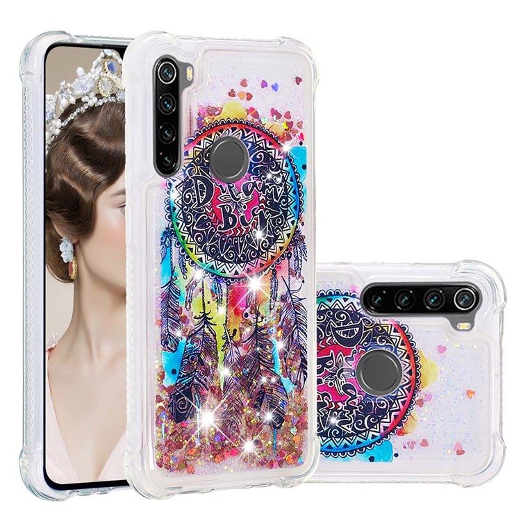 Patterned Quicksand Shockproof TPU Back Case for Xiaomi Redmi Note 8 - Dream Catcher-1