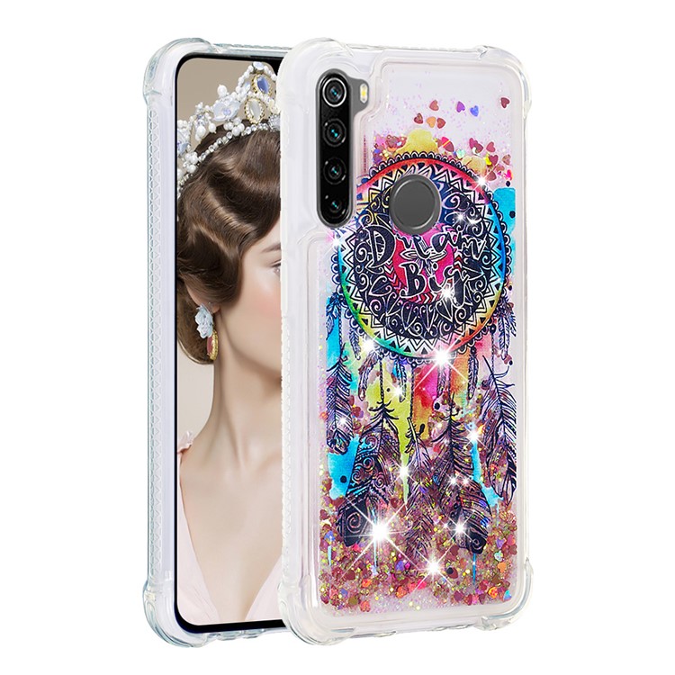 Patterned Quicksand Shockproof TPU Back Case for Xiaomi Redmi Note 8 - Dream Catcher-3