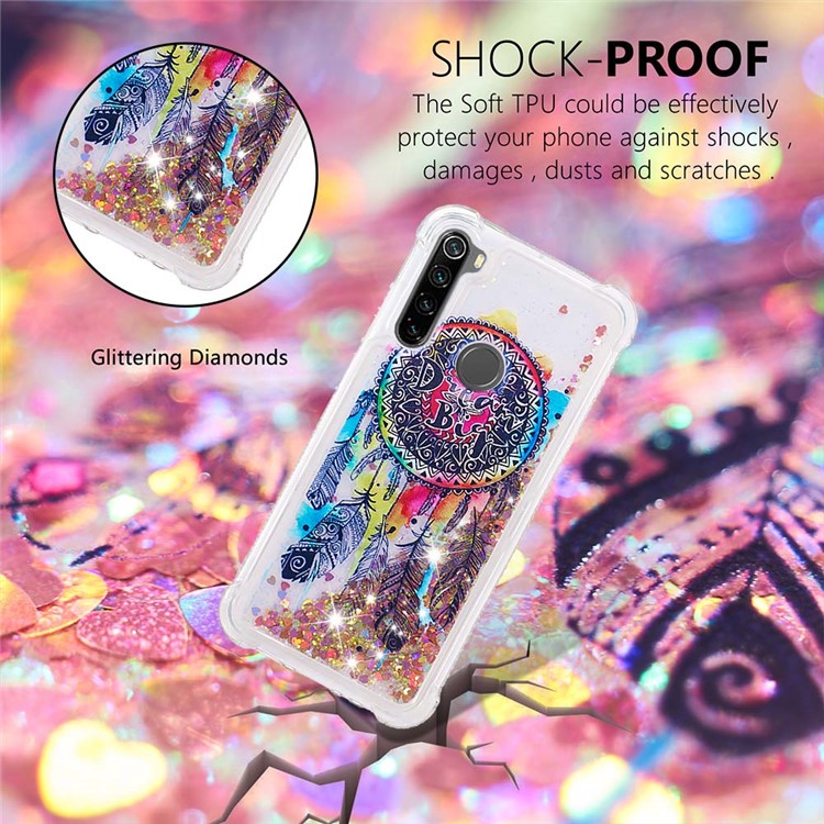 Patterned Quicksand Shockproof TPU Back Case for Xiaomi Redmi Note 8 - Dream Catcher-4