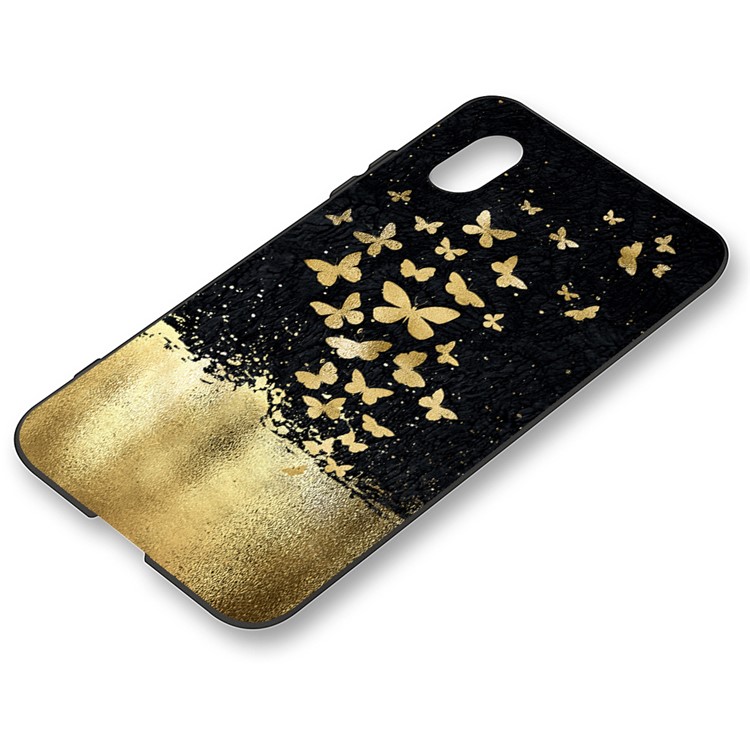 Embossment Printing TPU Cell Phone Shell for Xiaomi Redmi 7A - Black / Gold Butterflies-2