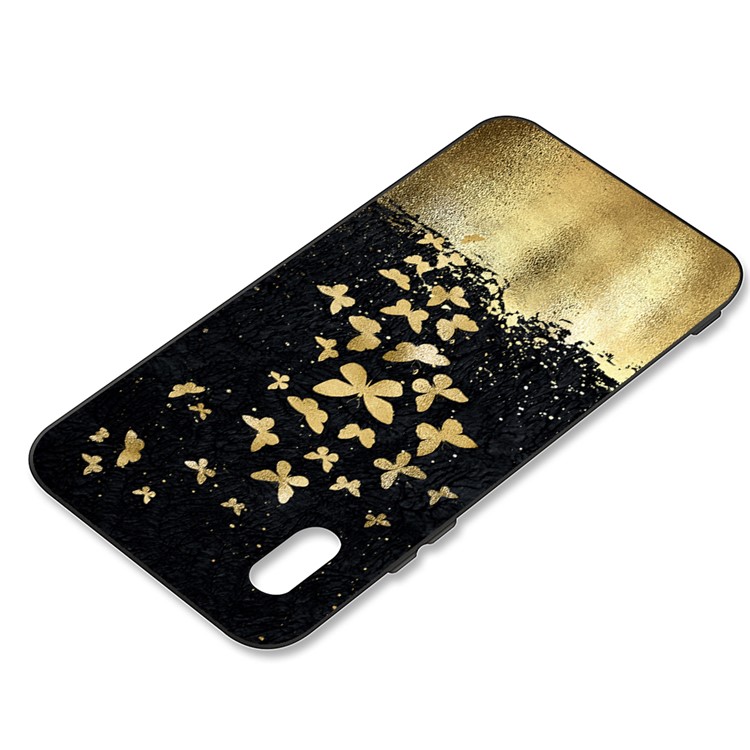 Embossment Printing TPU Cell Phone Shell for Xiaomi Redmi 7A - Black / Gold Butterflies-3