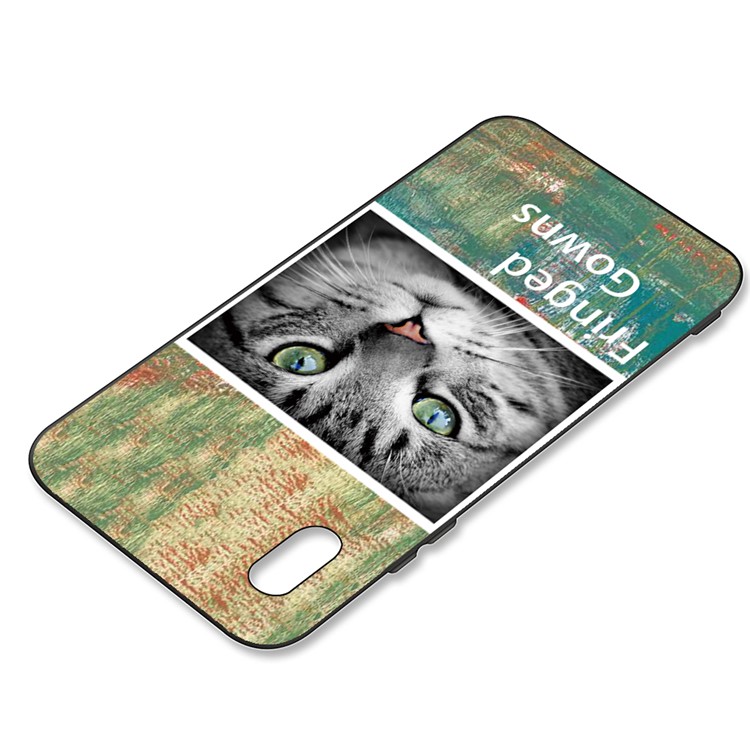 Embossment Printing TPU Cell Phone Shell for Xiaomi Redmi 7A - Green / Cat-3