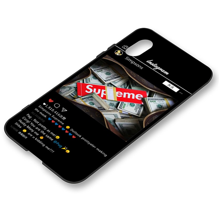 Embossment Printing TPU Cell Phone Shell for Xiaomi Redmi 7A - Black / Money-2