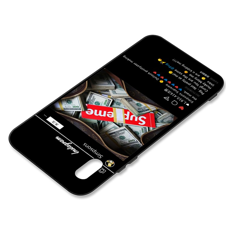 Embossment Printing TPU Cell Phone Shell for Xiaomi Redmi 7A - Black / Money-3