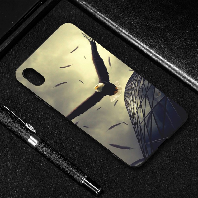 Embossment Printing TPU Cell Phone Shell for Xiaomi Redmi 7A - Grey / Eagle-4