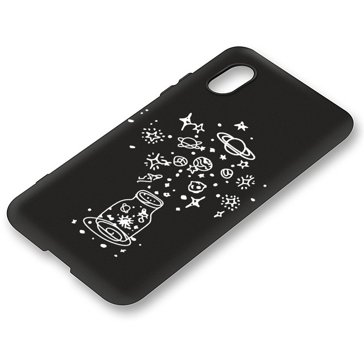 Embossment Printing TPU Cell Phone Shell for Xiaomi Redmi 7A - Black / Galaxy-2