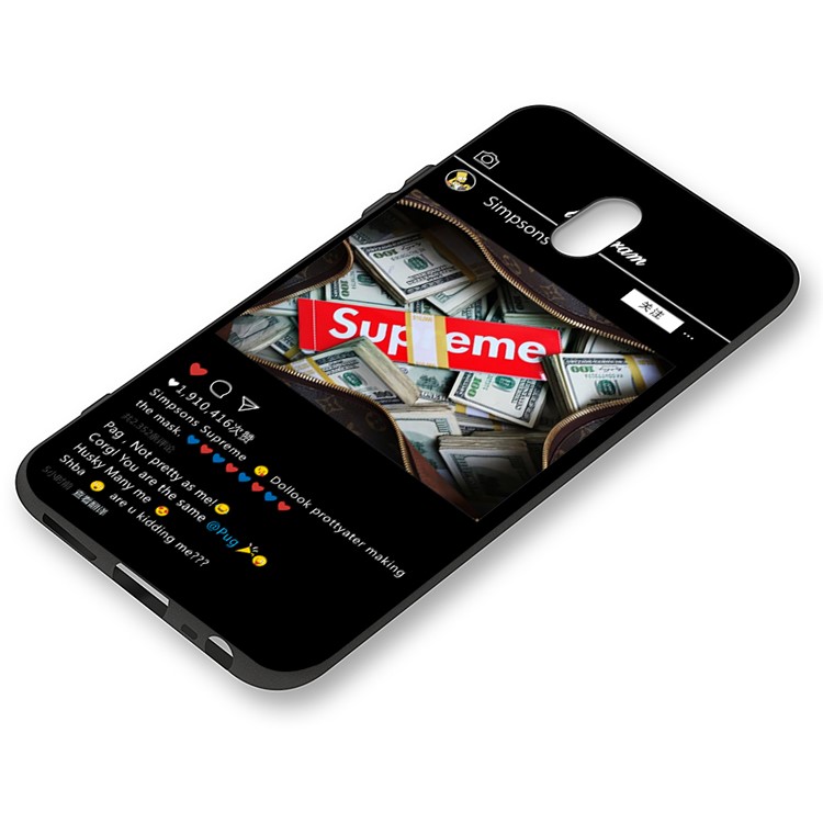 Embossment Printing TPU Casing Shell for Xiaomi Redmi 8A - Black / Money-2