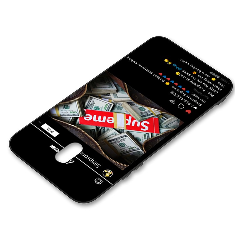 Embossment Printing TPU Casing Shell for Xiaomi Redmi 8A - Black / Money-3