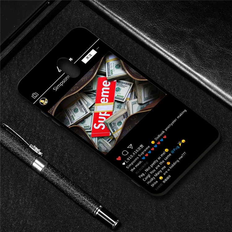 Embossment Printing TPU Casing Shell for Xiaomi Redmi 8A - Black / Money-4
