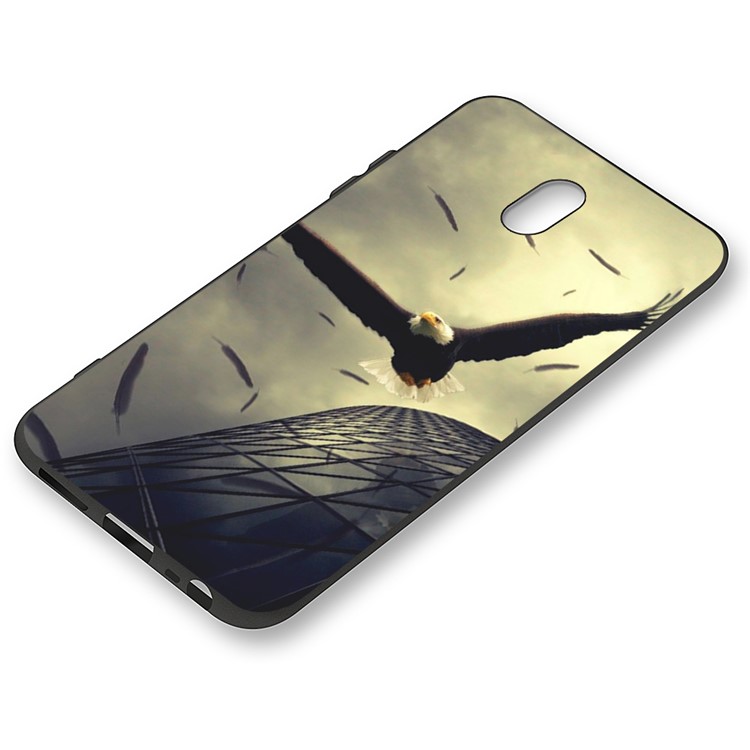 Embossment Printing TPU Casing Shell for Xiaomi Redmi 8A - Grey / Eagle-2