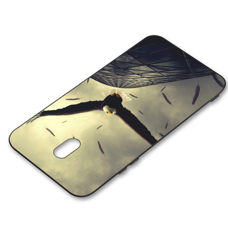 Embossment Printing TPU Casing Shell for Xiaomi Redmi 8A - Grey / Eagle-3