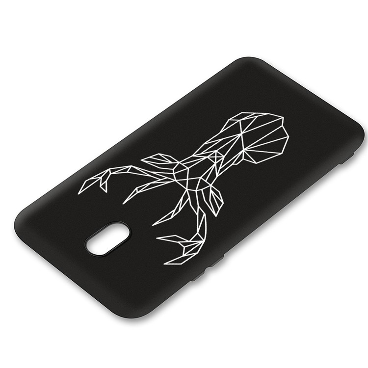 Embossment Printing TPU Casing Shell for Xiaomi Redmi 8A - Black / Elk-3