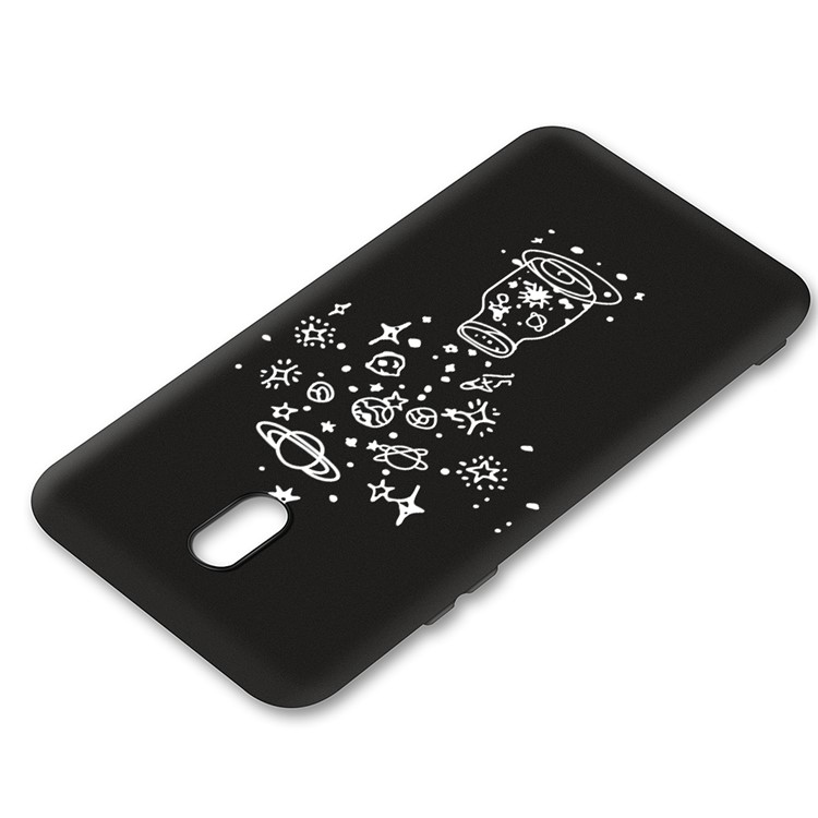 Embossment Printing TPU Casing Shell for Xiaomi Redmi 8A - Black / Galaxy-3