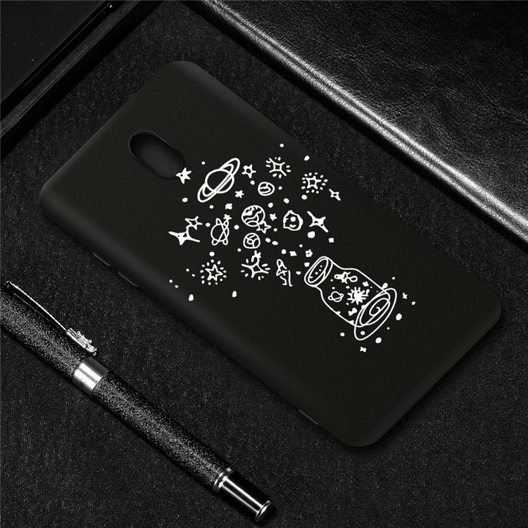 Embossment Printing TPU Casing Shell for Xiaomi Redmi 8A - Black / Galaxy-4