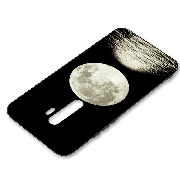 Embossment Pattern Cool Printing TPU Phone Covering Shell for Xiaomi Redmi Note 8 Pro - Black / Moon-3