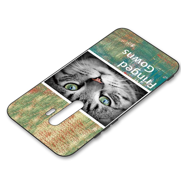 Embossment Pattern Cool Printing TPU Phone Covering Shell for Xiaomi Redmi Note 8 Pro - Green / Cat-3