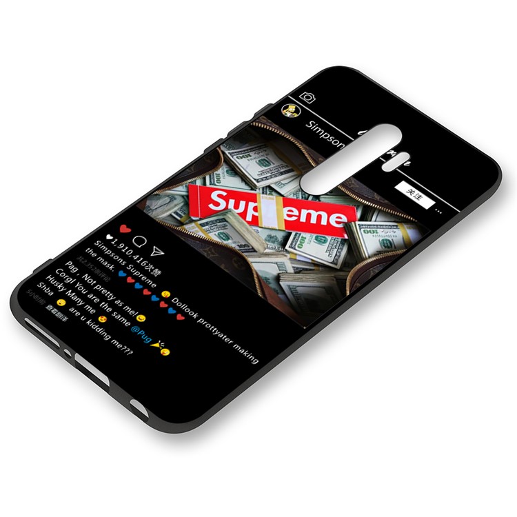 Embossment Pattern Cool Printing TPU Phone Covering Shell for Xiaomi Redmi Note 8 Pro - Black / Money-2