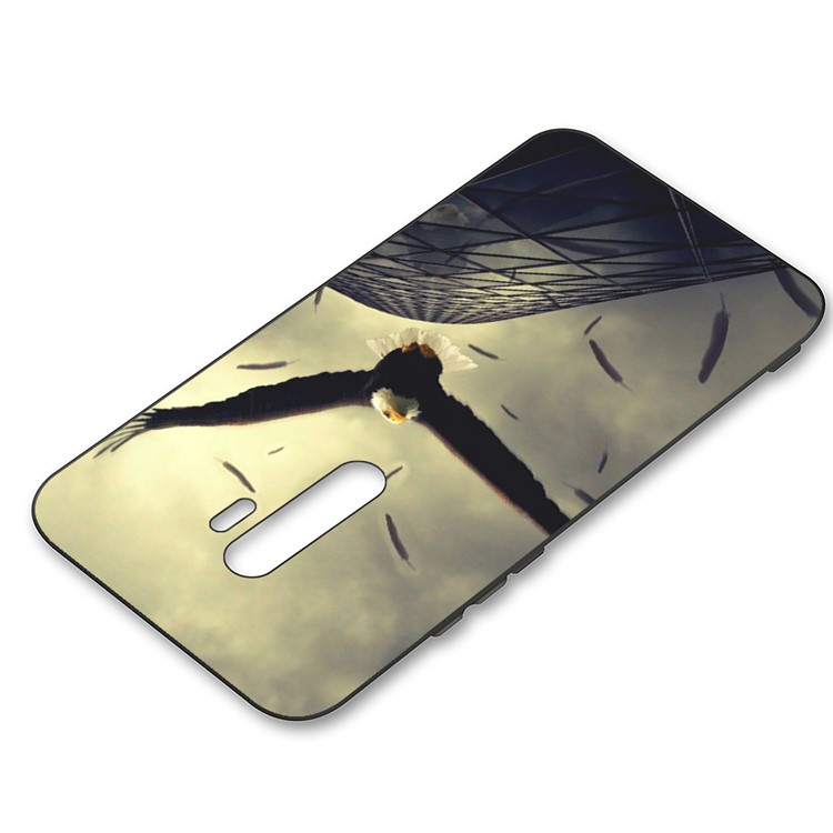 Embossment Pattern Cool Printing TPU Phone Covering Shell for Xiaomi Redmi Note 8 Pro - Grey / Eagle-3