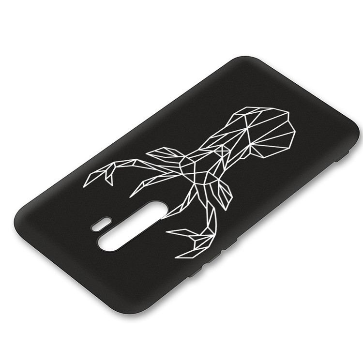 Embossment Pattern Cool Printing TPU Phone Covering Shell for Xiaomi Redmi Note 8 Pro - Black / Elk-3