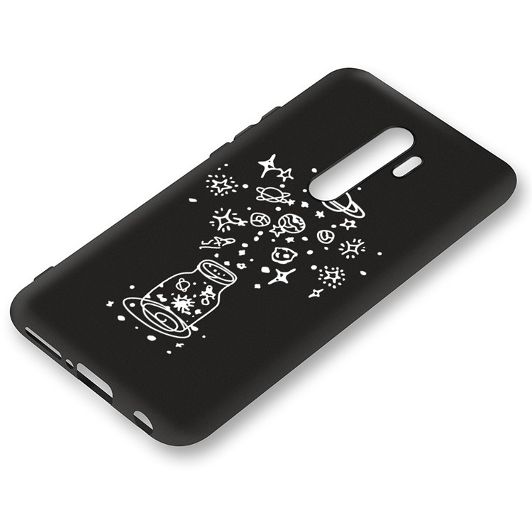 Embossment Pattern Cool Printing TPU Phone Covering Shell for Xiaomi Redmi Note 8 Pro - Black / Galaxy-2