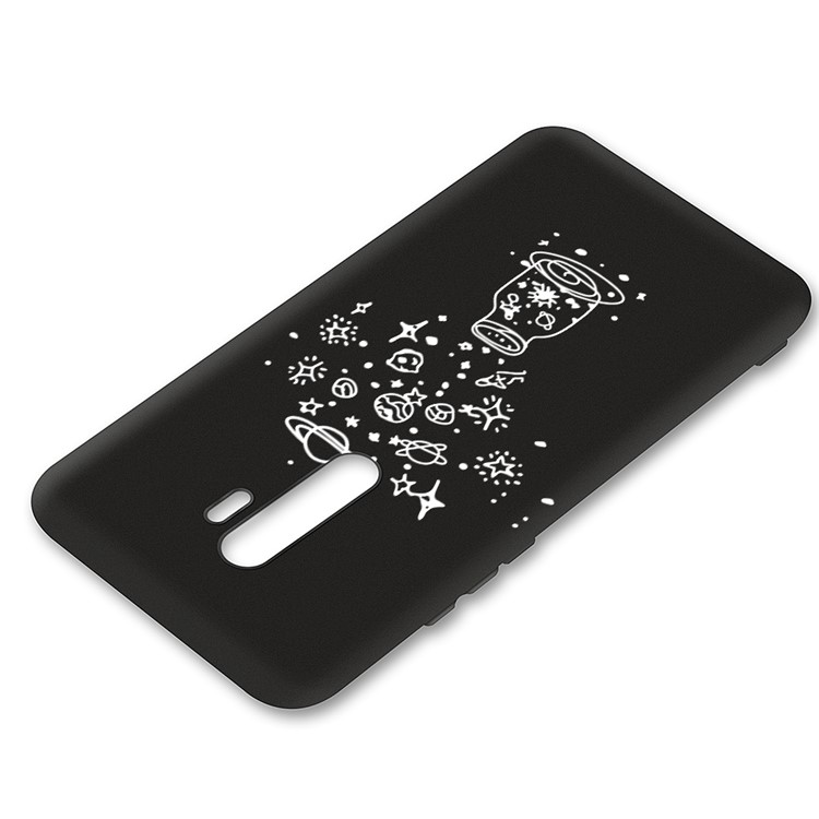 Embossment Pattern Cool Printing TPU Phone Covering Shell for Xiaomi Redmi Note 8 Pro - Black / Galaxy-3