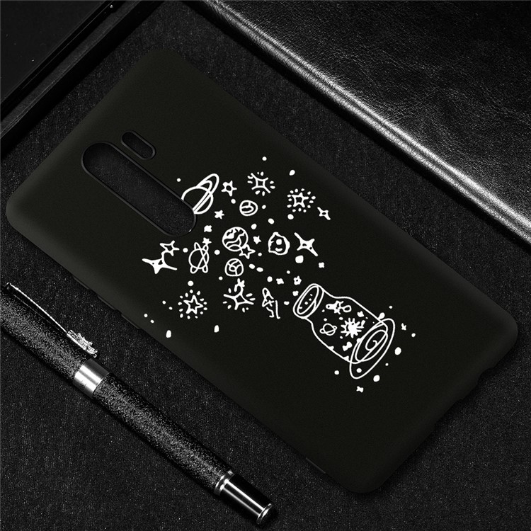 Embossment Pattern Cool Printing TPU Phone Covering Shell for Xiaomi Redmi Note 8 Pro - Black / Galaxy-4