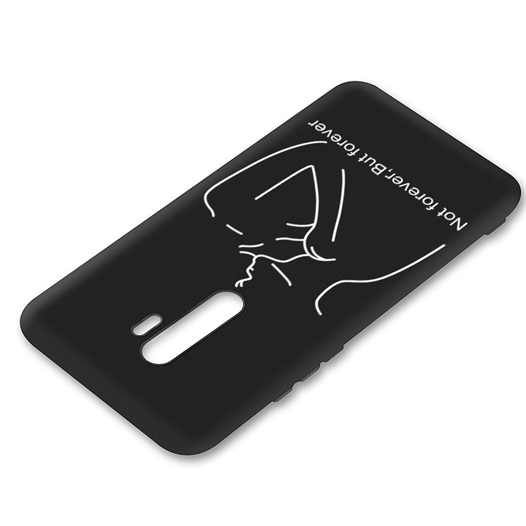 Embossment Pattern Cool Printing TPU Phone Covering Shell for Xiaomi Redmi Note 8 Pro - Black / Couple-3