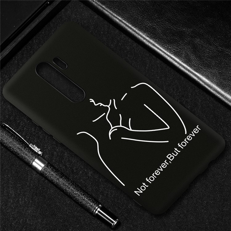 Embossment Pattern Cool Printing TPU Phone Covering Shell for Xiaomi Redmi Note 8 Pro - Black / Couple-4