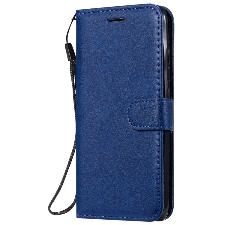 Pure Color Wallet Leather Shell Casing for Xiaomi Redmi 8 - Blue-4