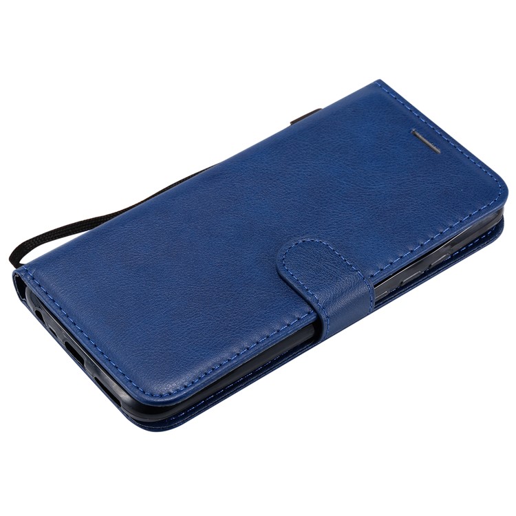 Pure Color Wallet Leather Shell Casing for Xiaomi Redmi 8 - Blue-7