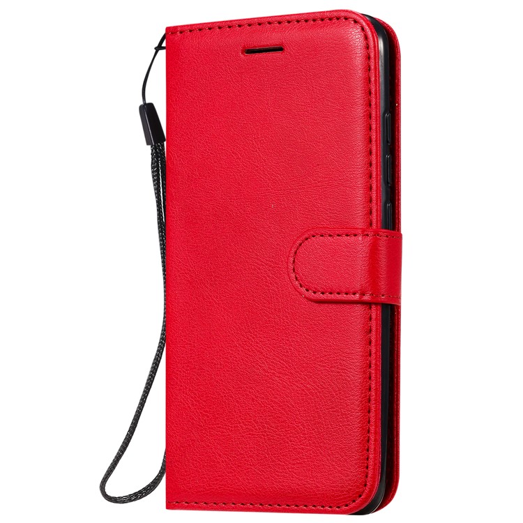 Reines Leder Schalengehäuse Farbenmappe Für Xiaomi Redmi 8 - Rot-2