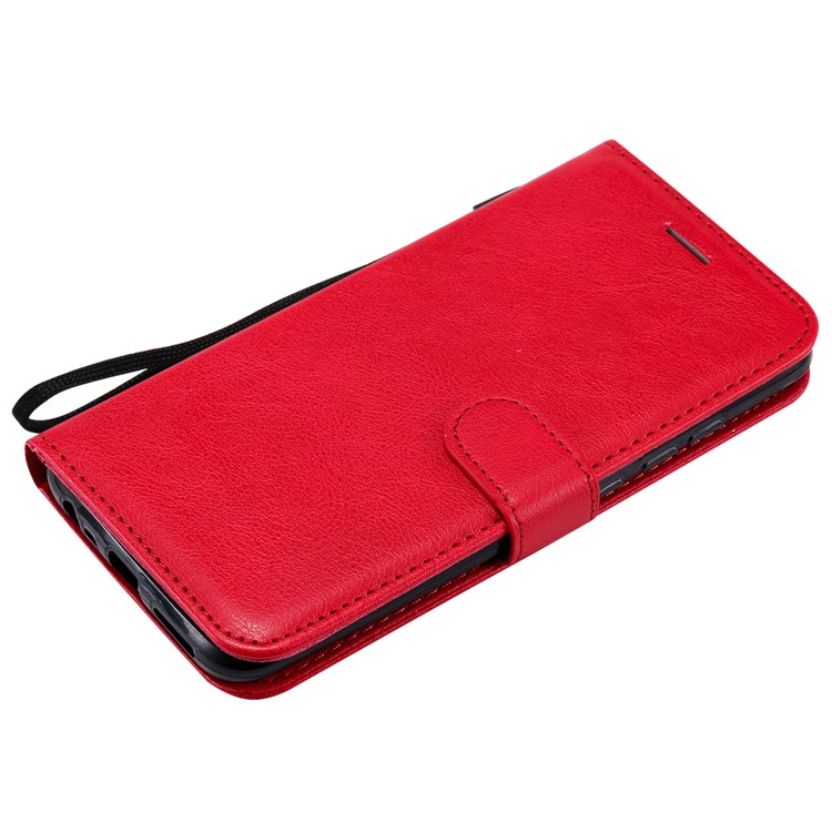 Reines Leder Schalengehäuse Farbenmappe Für Xiaomi Redmi 8 - Rot-5