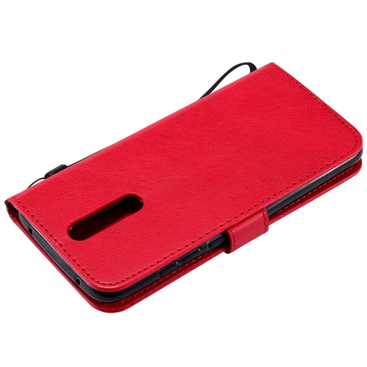 Reines Leder Schalengehäuse Farbenmappe Für Xiaomi Redmi 8 - Rot-6