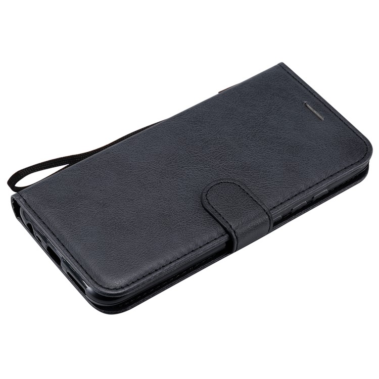 Pure Color Wallet Leather Shell Casing for Xiaomi Redmi 8 - Black-5