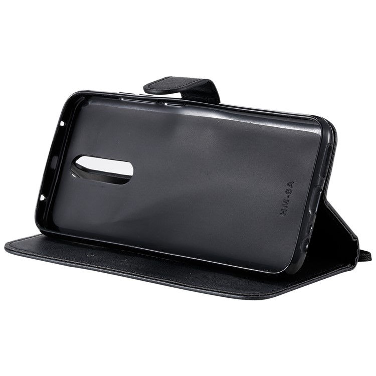 Pure Color Wallet Leather Shell Casing for Xiaomi Redmi 8 - Black-7