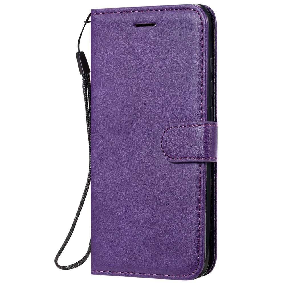 Pure Color Wallet Leather Shell Casing for Xiaomi Redmi 8 - Purple-2