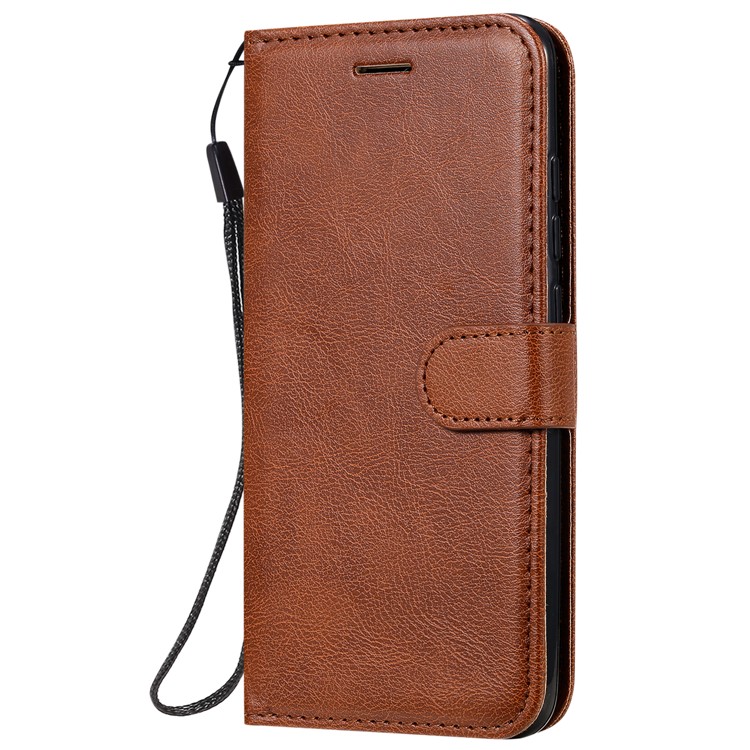 Pure Color Wallet Leather Shell Casing for Xiaomi Redmi 8 - Brown-2